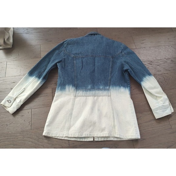 Levis Strauss &Co. 1970s Vintage Chore Jacket- Orange Tab-Bleach Dipped-Large - Picture 5 of 16